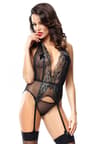 Demoniq Penelope – Corsage, aus Tüll, Wetlook und Spitze