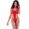 Chilirose Body im Tanga-Stil – Netz mit Metallösen und Schmuckverschluss