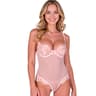 Passion Zovel – transparenter Netz-Body mit Spitze, Hellrosa