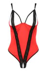 Passion Devil Collection Stringbody – aus glänzendem Stoff mit Spitze