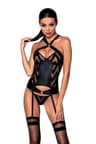 Passion PA596207 – Corsage mit String und Samtstreifen