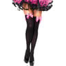 Leg Avenue – Overknee-Strümpfe aus Nylon mit Schleife, schwarz-rosa
