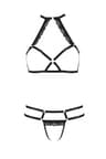 Passion Devil Collection Dessous-Set – mit elastischen Gummibändern (schwarz)