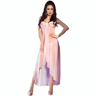Chilirose Babydoll lang – Netz und Spitze mit Schlitz, inklusive Tanga