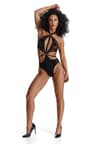 Demoniq LadyX Perla – Ouvert-Body aus blickdichtem Stoff und Spitze