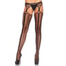 Leg Avenue – Netz-Strumpfhose in Straps-Optik mit ovalen Cut-outs