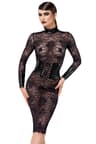 Noir Handmade F375 Noirelle Spitzenkleid mit integriertem Korsett