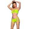 Chilirose Set aus Bandeau-Top und Shorts – neongrün, nahtlos