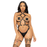 Leg Avenue Kink – Harness-Teddy mit Herzringen und Ketten