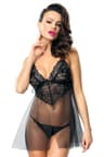 Demoniq Clotilde – Babydoll, aus Tüll und Spitze, mit Zierschnürung