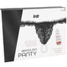 Intt Brazilian Panty Black – Perlenhöschen mit Erdbeer-Gleitgel, 50 ml