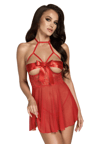 Kissable – Negligee mit Satinschleife am Dekolleté, Rot