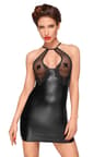 Noir Handmade – Kleid, aus Powerwetlook mit Stickerei