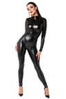 Noir Handmade – Wetlook-Overall mit hohem Kragen