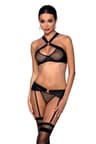 Passion PA596156 – 3-teiliges Dessous-Set aus Kunstleder