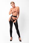 Noir Handmade – Wetlook-Chaps mit Knopfleiste, schwarz
