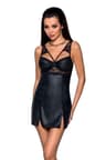 Passion PA596219 – Chemise aus Kunstleder mit Spitze