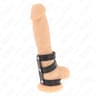 Kink – Dreifacher Leder-Penisring mit Druckknöpfen