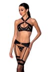 Passion PA596210 – 3-teiliges Dessous-Set mit Samtstreifen