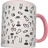 Diablo Picante Penis-Becher Rosa – Weißer Keramikbecher 370 ml