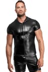 Noir Handmade Powerwetlook – Kapuzenshirt mit Frontreißverschluss