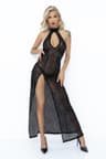 Noir Handmade – Flock-Kleid im Leoparden-Look mit Schlitz