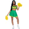 Leg Avenue – Cheerleader-Kostüm in Grün mit Pompons