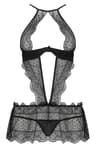 Passion Devil Collection Chemise – mit Bügel-Cups und Hakenverschluss (schwarz)