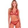 Passion Belissana – transparentes Dessous-Set mit Herzdetail, Burgunderrot