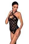 Passion PA596204 – Body aus Kunstleder mit Samtstreifen
