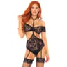 Leg Avenue – zweiteiliges Set aus Spitzen-Bandeau und Strumpfhalter-Teddy