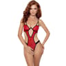Passion Porigelia – Body in Rot und Schwarz mit transparenten Einsätzen