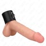 Kink – Extrabreiter Leder-Penisring mit Druckknöpfen