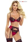 Provocative Sexy Volupté – 3-teiliges Set in Schwarz-Rot