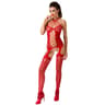 Passion BS056 – Netz-Bodystocking in Rot mit Schrittöffnung