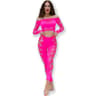 Chilirose Dessous-Set Pink – nahtloses Spitzen-Top mit Leggings