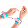 Kink – Handgelenkfesseln, Blau/Rosa, verstellbar