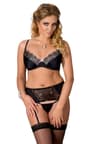Passion Edith – Dessous-Set aus BH, Strumpfhaltergürtel und String