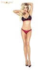 Provocative Divin Red – Dessous-Set, aus Spitze und Satin
