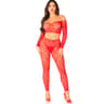 Leg Avenue Set – Crop Top und Strumpfhose in Rot