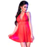 Chilirose Babydoll-Set – Spitzenbabydoll in Rot mit Tanga