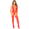 Leg Avenue Dessous-Set – Camigarter, Strümpfe und Tanga in Rot
