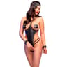 Chilirose Ouvert-Body-Set – Body, Handschellen, Maske und Pads