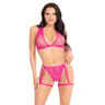 Leg Avenue Spitzen-Set – BH-Top und Höschen mit Strumpfhaltern