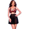 Chilirose Babydoll 2-in-1 – abnehmbarer BH, Tüllrock und String