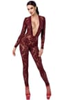 Noir Handmade Kink Royal – Flocktüll-Overall mit tiefem Ausschnitt